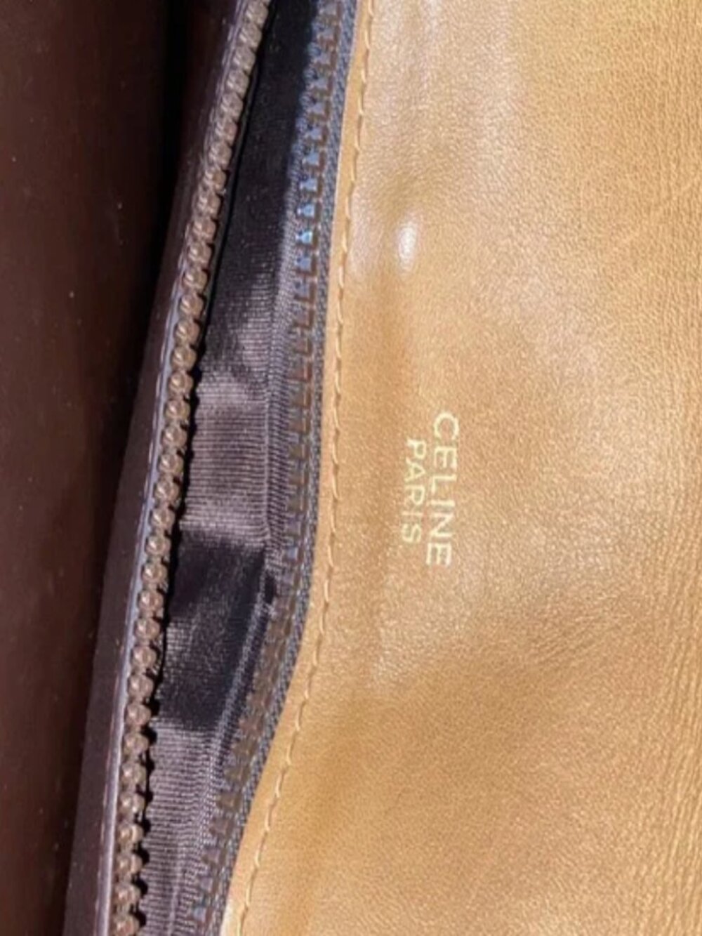 Authentic Celine Envelope Clutch Bag w/ Gold Chain. - Picture 9 of 10